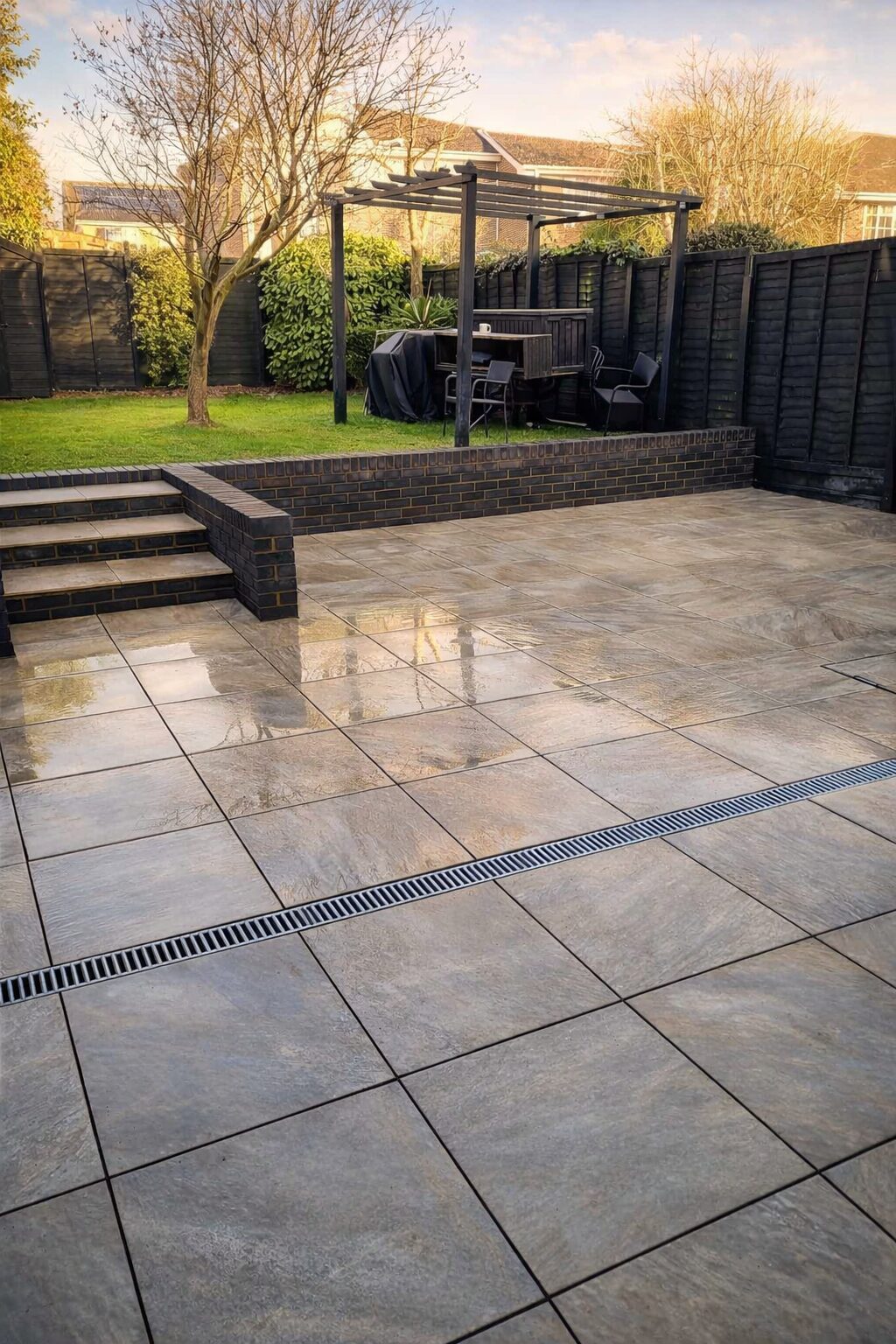 Natural stone patio project completed by White & Sons in Dorset & Hampshire (19)