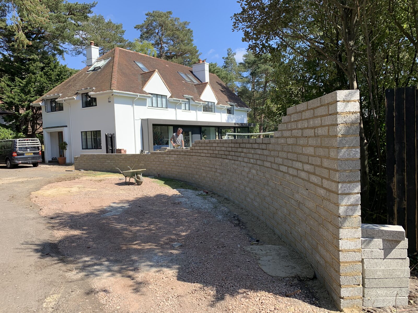 Structural garden wall project completed by White & Sons in Dorset & Hampshire (1)